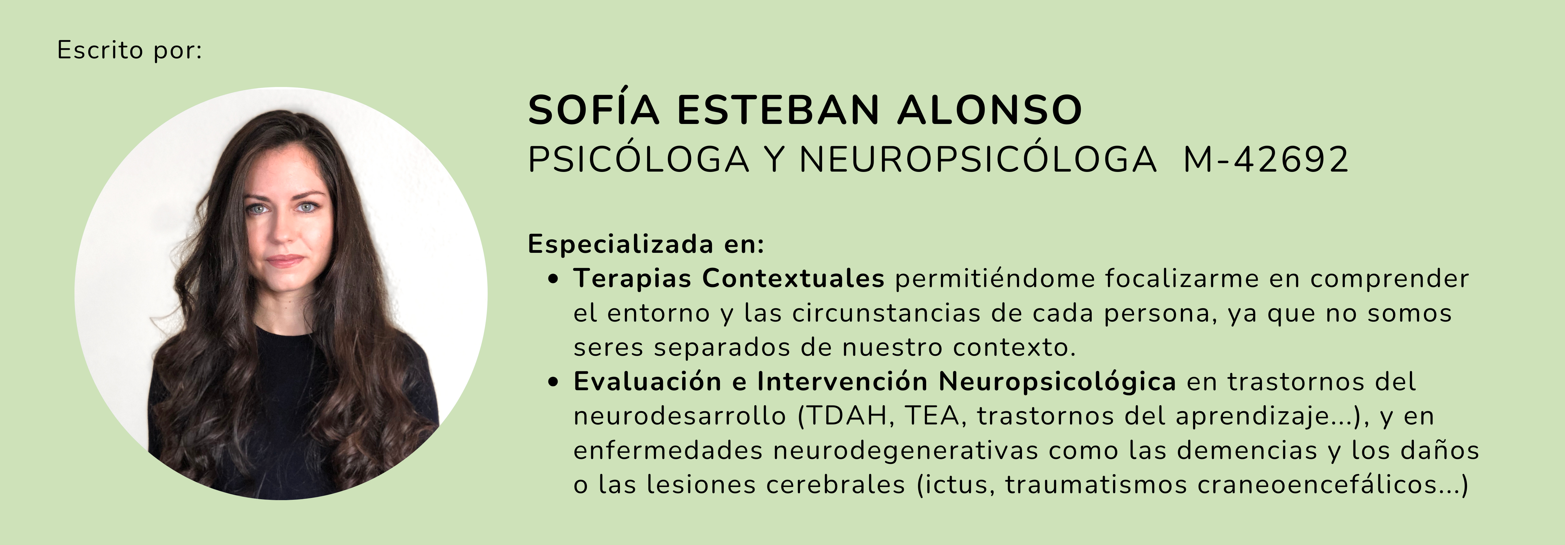 Psicóloga y neuropsicóloga