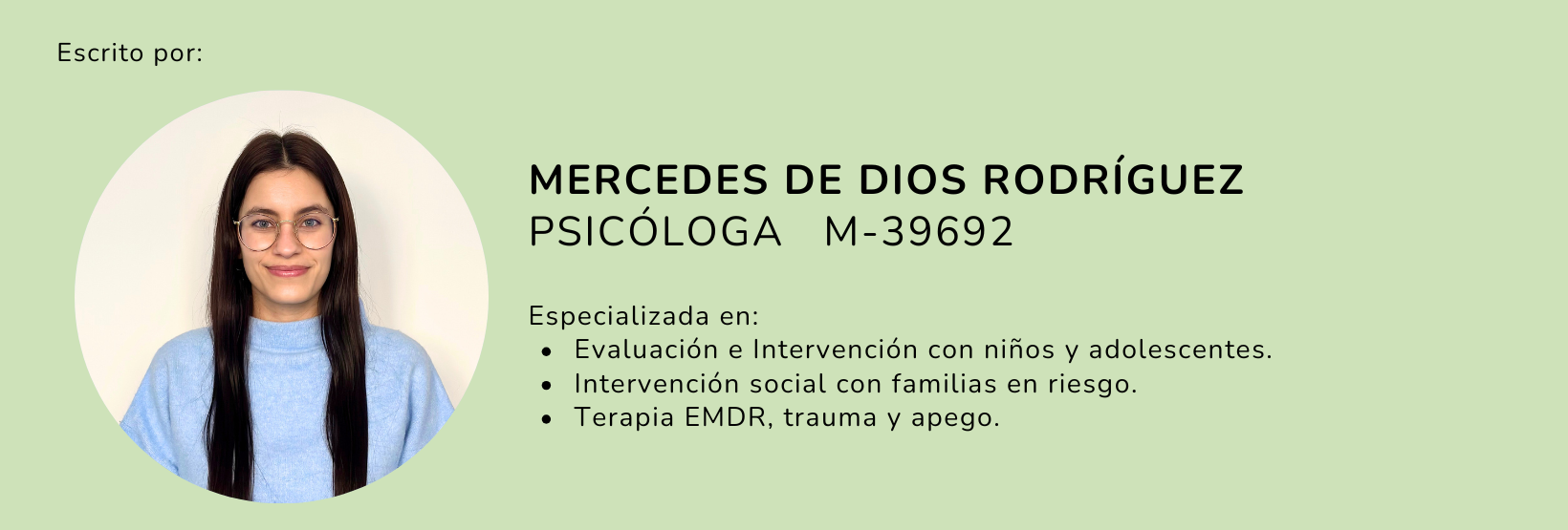Psicóloga Mercedes de Dios Rodríguez